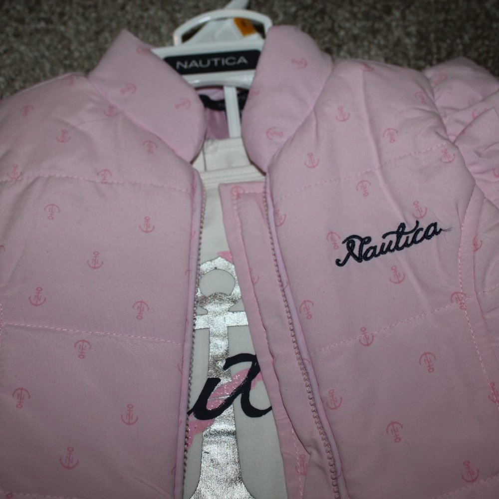 Nautica Girls Puffer Vest 3-Piece Leggings Outfit Baby Size 3-6 24 months 3T NWT - Picture 3 of 6